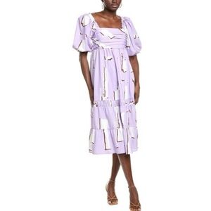 NWOT CROSBY BY MOLLIE BURCH Women's Purple Emerson Midi Dress Womens Size L